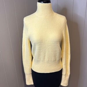 ZARA butter yellow super soft stretch nubby turtleneck. New, with tag. Medium.